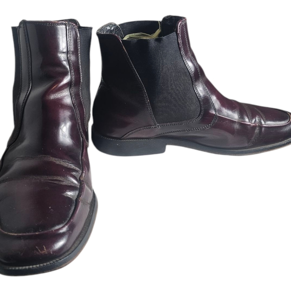 Vintage Chelsea Ankle Boots Leather Burgundy By Casual Fridays Size 8.5M